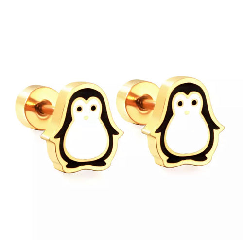 Oggetto regalo di design – boucles d oreilles pingouin guld 