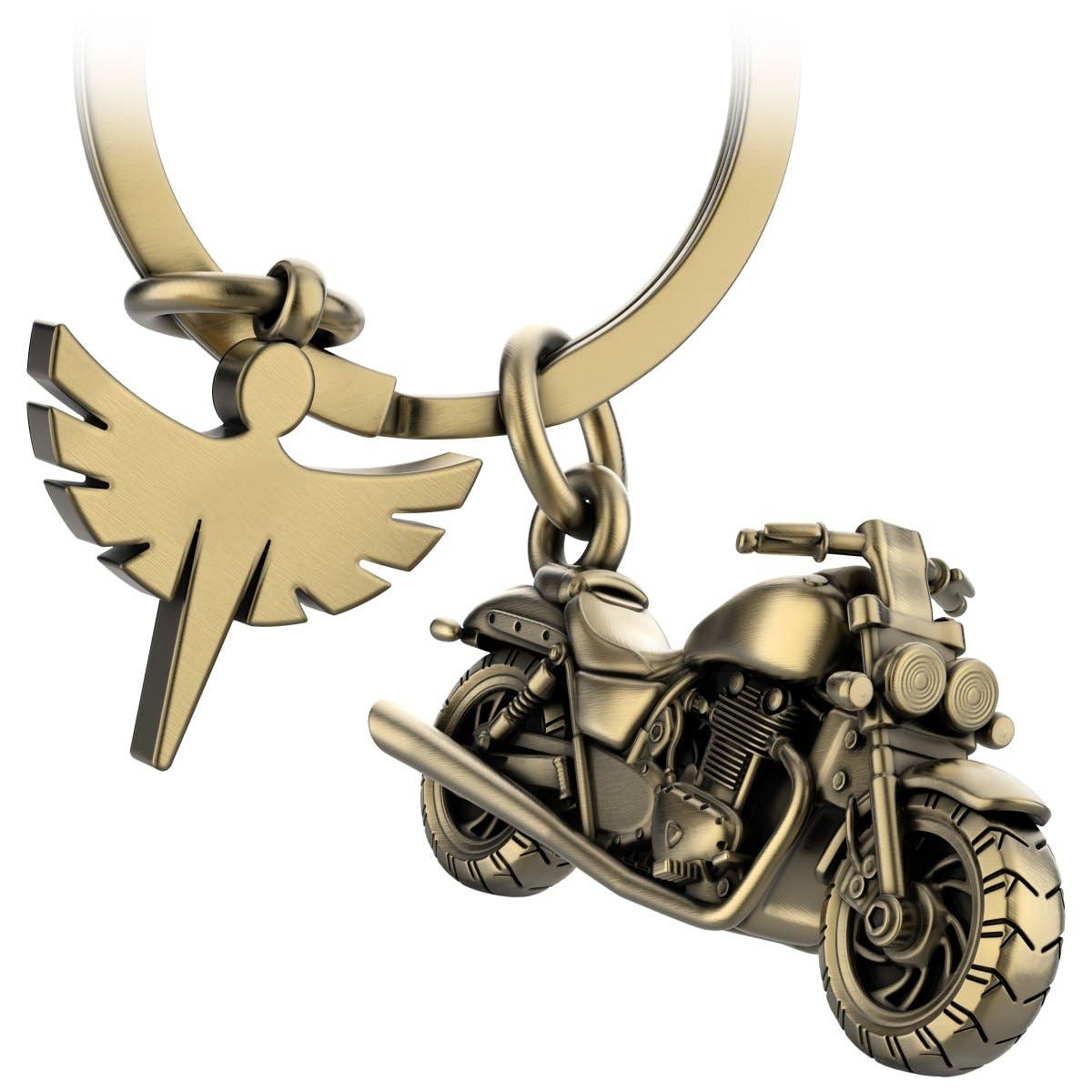 porte cles moto chopper avec ange gardien fabach 