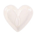 Coupelle à bijoux en forme de cœur avec aile d'ange blanc cassé