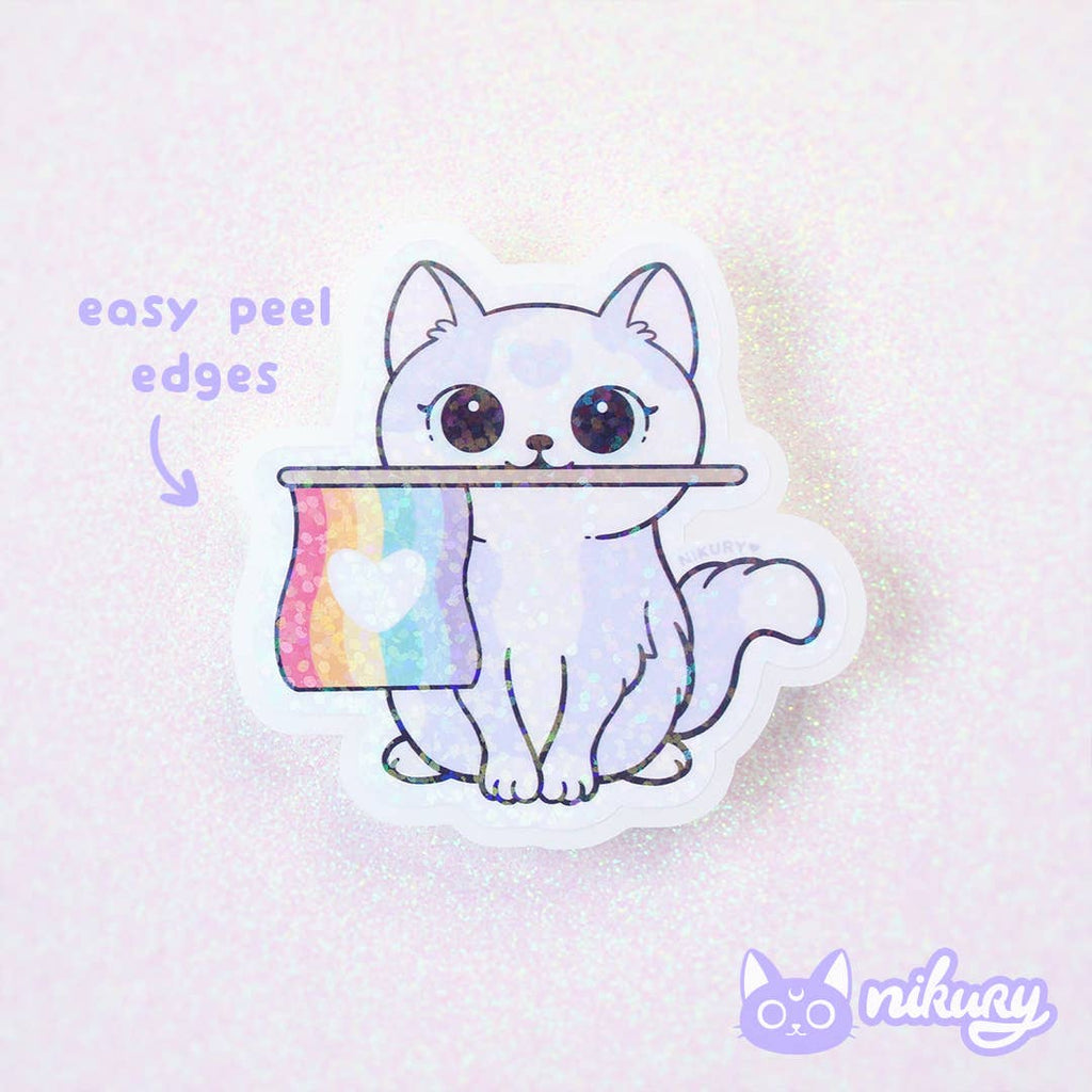 autocollants glitter chat purride nikury 