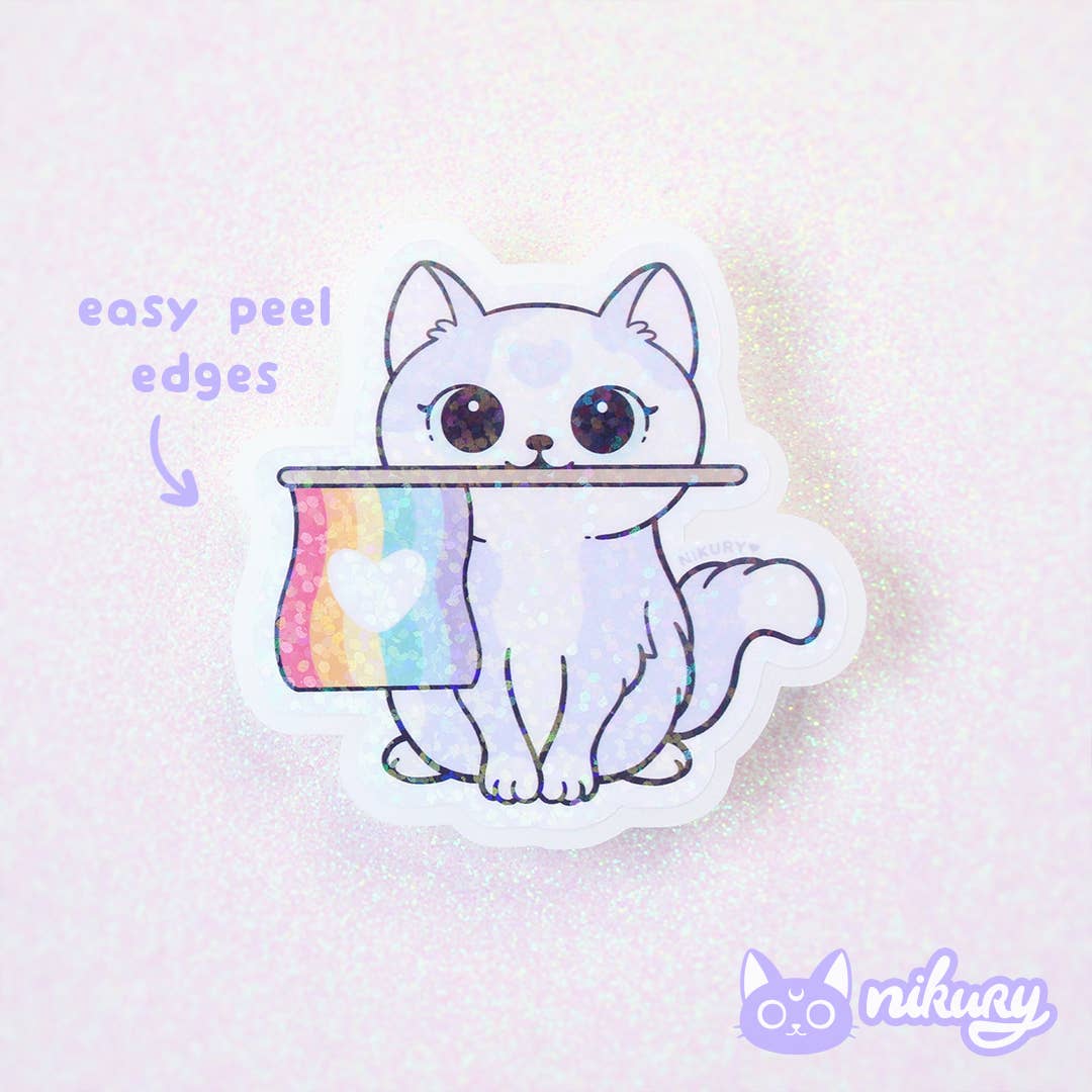autocollants glitter chat purride nikury 