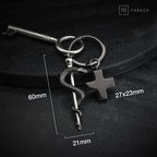 Porte-clés Bâton d'Esculape avec croix médicale | Design-lahjat ja sisustustuotteet