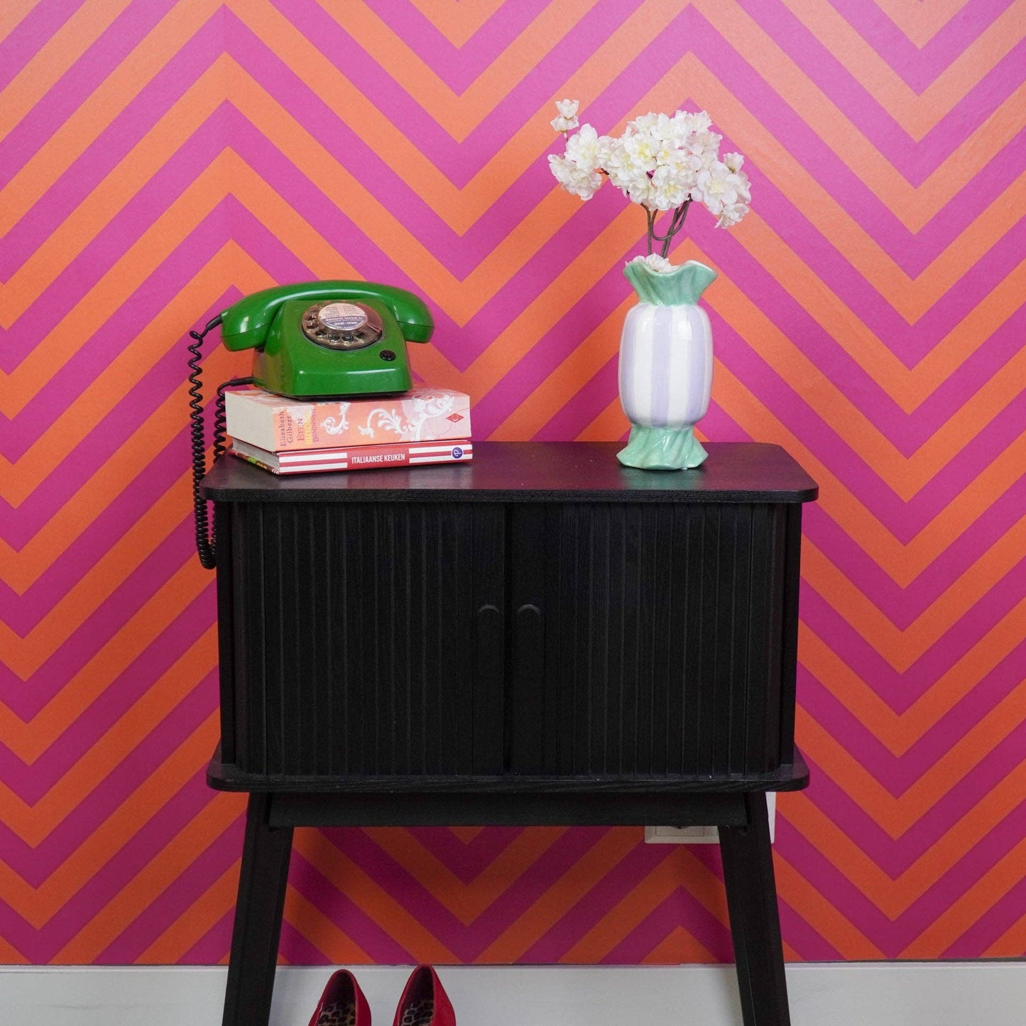 Vase - Vase à fleurs Bonbon Toffee - Menthe/Lilas - 9,5x9,5x21cm