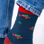 Chaussettes en Coton Peigné à Motifs Jeep de Noël