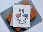 Carte de vœux « Leggy Cheers » Flamingo