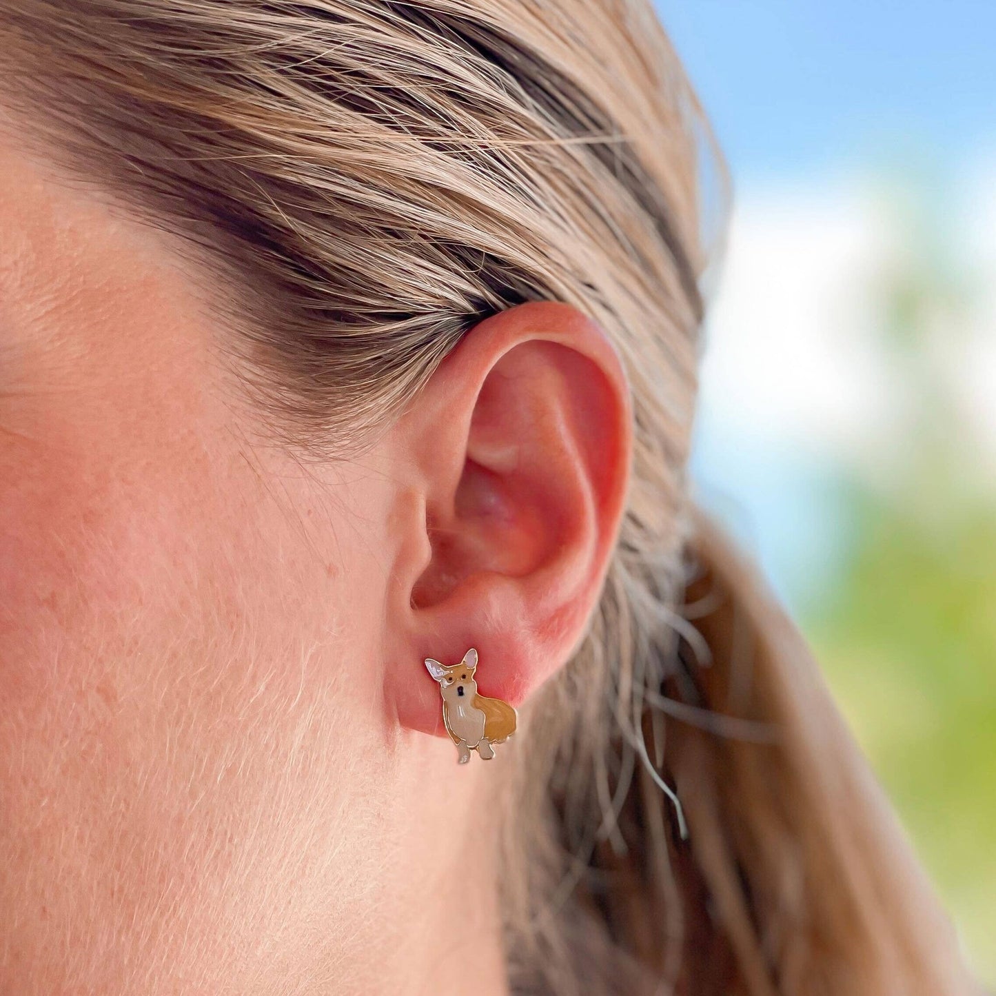 Corgi Enamel Earrings