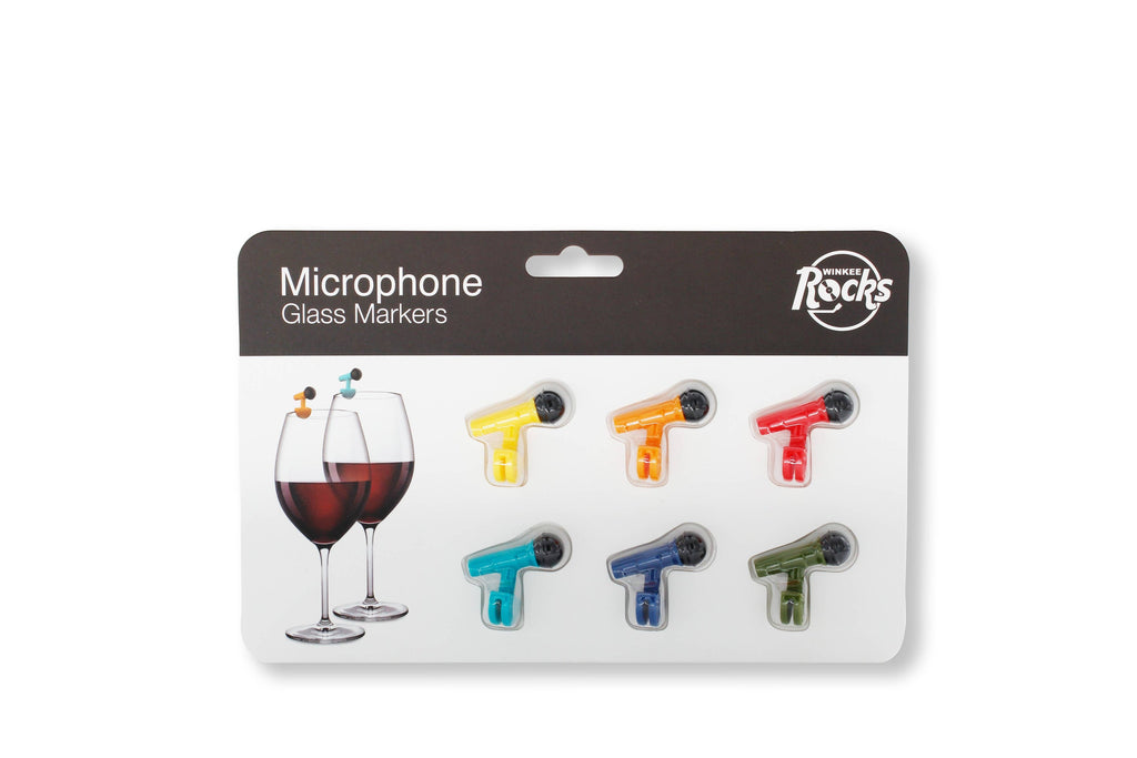 Set de 6 marque-verres Microphone | Design-lahjat ja sisustustuotteet