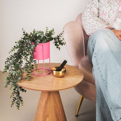 Porte-plante - Métal - Rose - 11x11x19cm