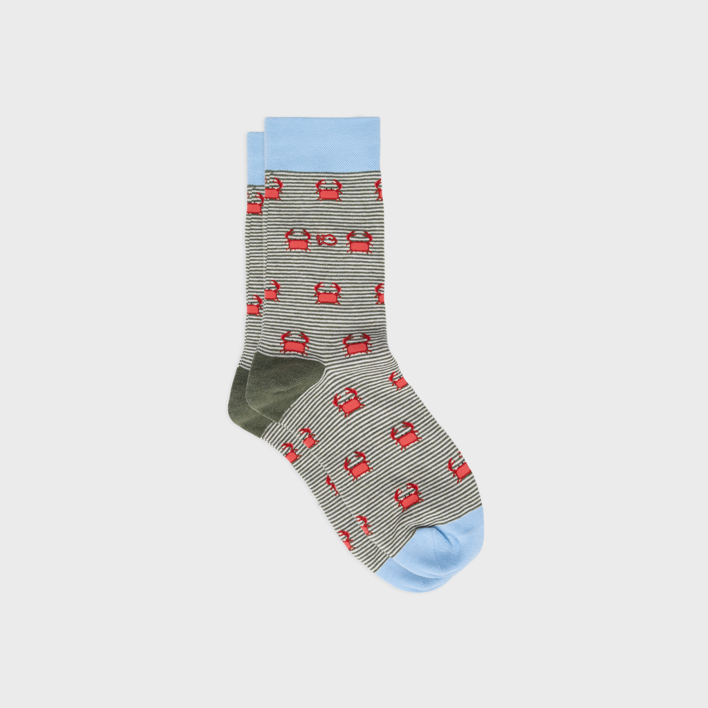 Chaussettes en coton peigné animaux - Crabe