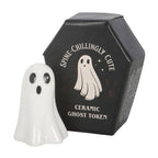 Ensemble de 24 fantômes de poche en céramique pour Halloween dans un présentoir