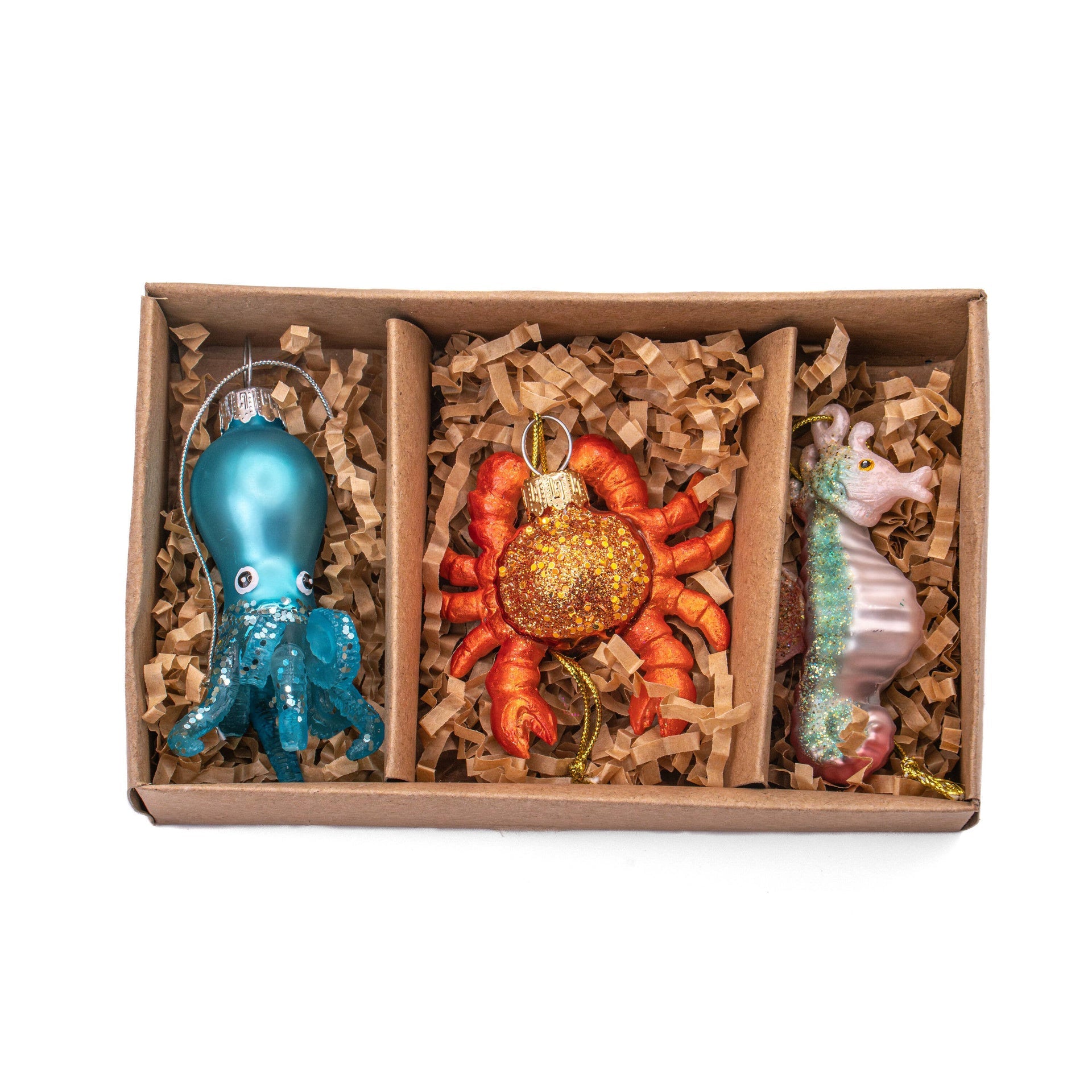 Mini Marine Animal Christmas Ornaments 3-Pack