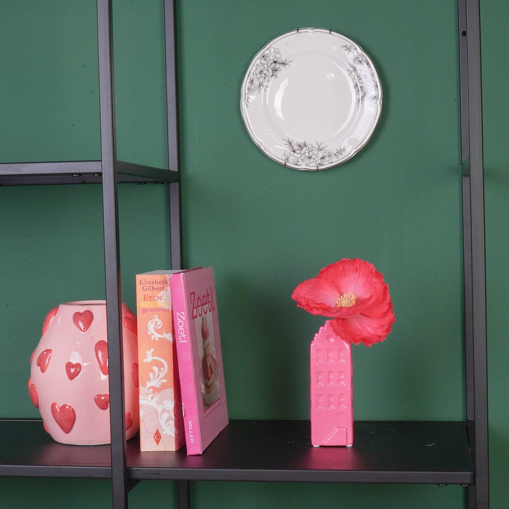 Vase à fleurs - Vase de maison - Céramique - Rose néon - 5x4,5x14,5 cm | Objetos de diseño y regalos originales