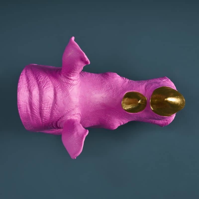 S/2 Nashorn-Buchstützen, Magenta, 39,5 x 14,2 x 20,5 cm