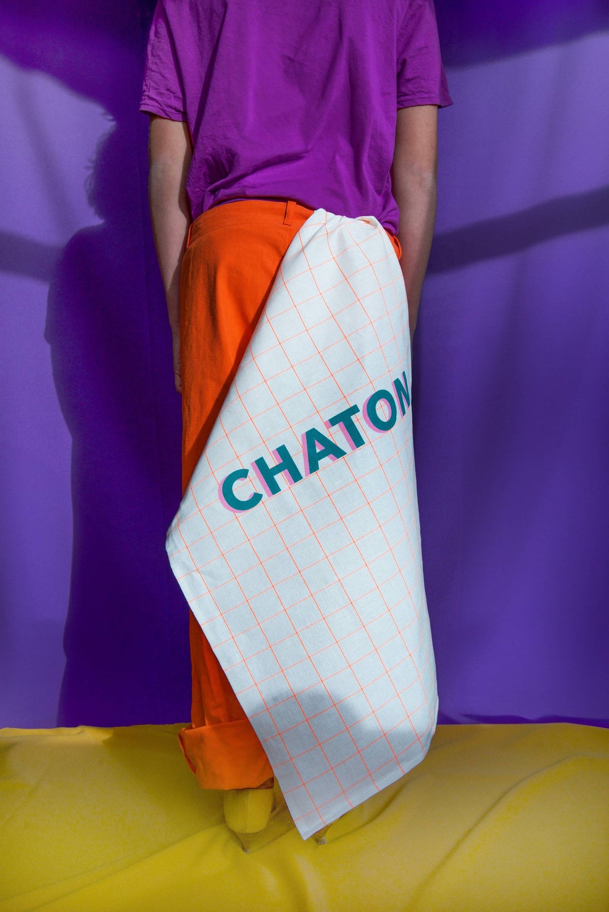 Torchon Chaton Les Petits Noms Pied de Poule – vue produit 2