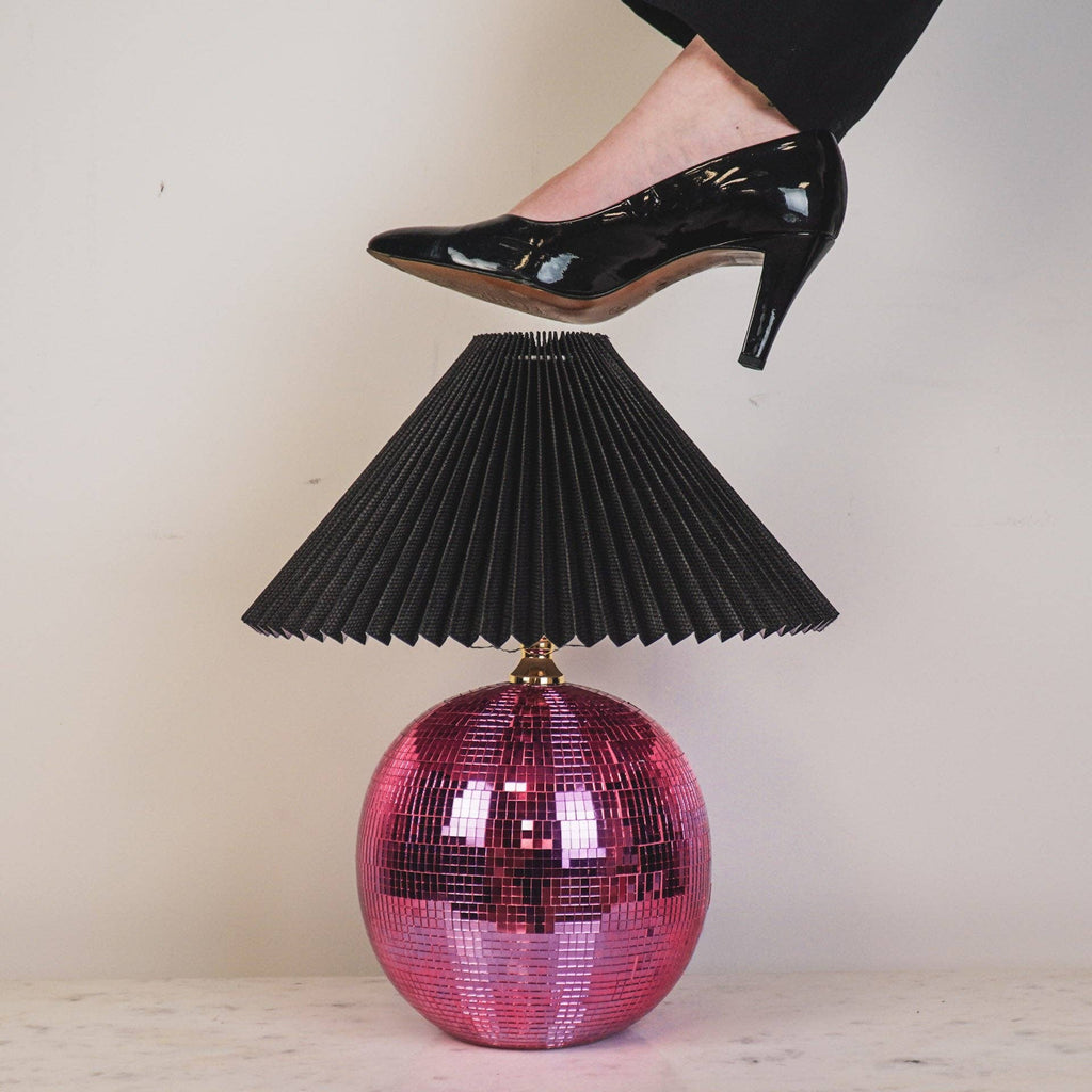 Lampe – Discokugel – Glas – Rosa – 20 x 20 x 20 cm