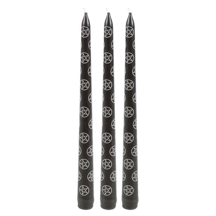 Ensemble de 3 bougies Pentagrammes “Black Magic”