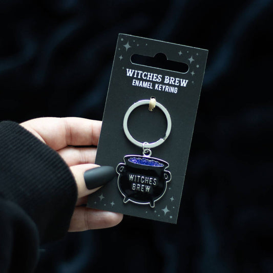 Schlüsselanhänger mit Hexenkessel im gotischen Stil