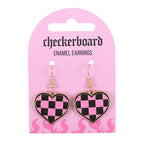 karierte Herzohrringe