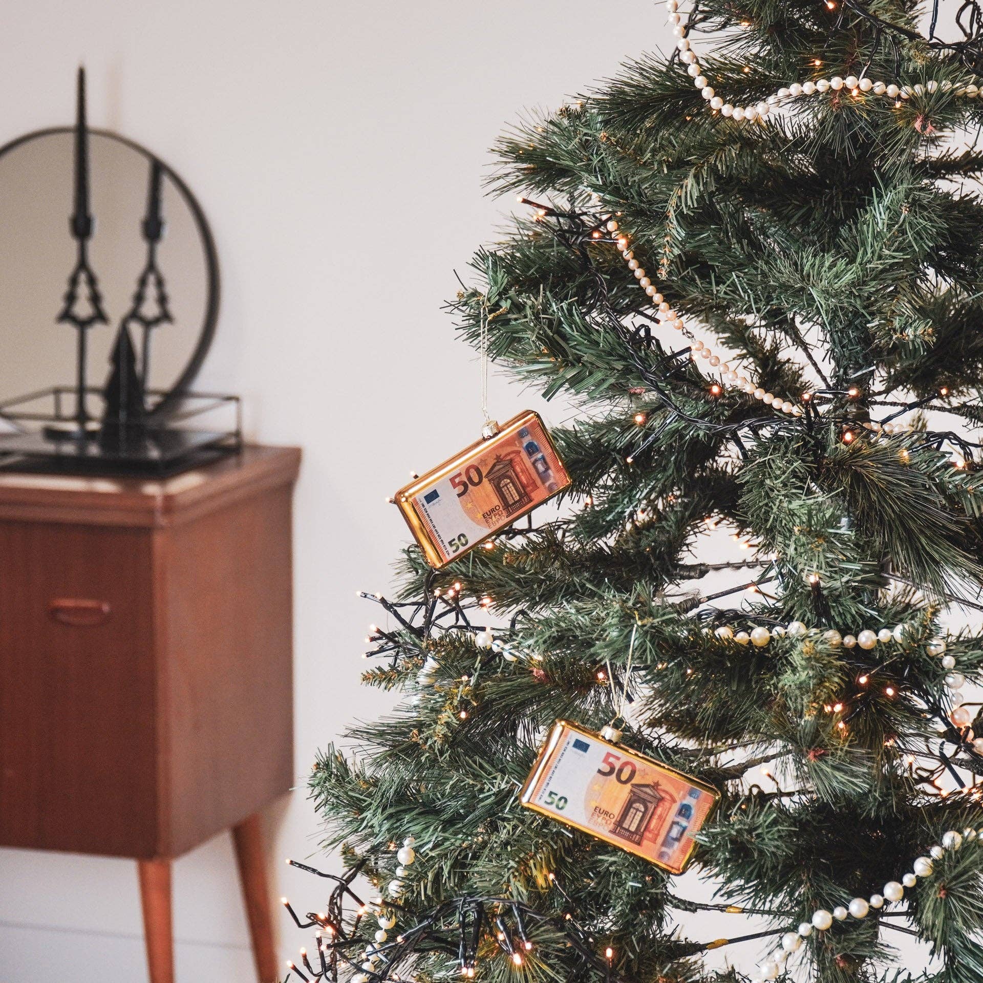 Boule de Noël Billet de 50 euros | Oggetti di design e regali originali