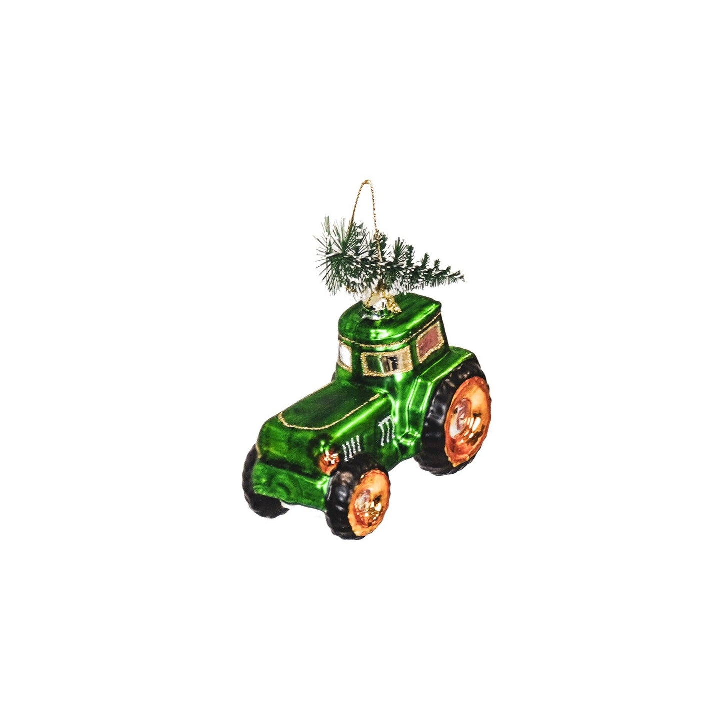 Boule de Noël Tracteur Vert