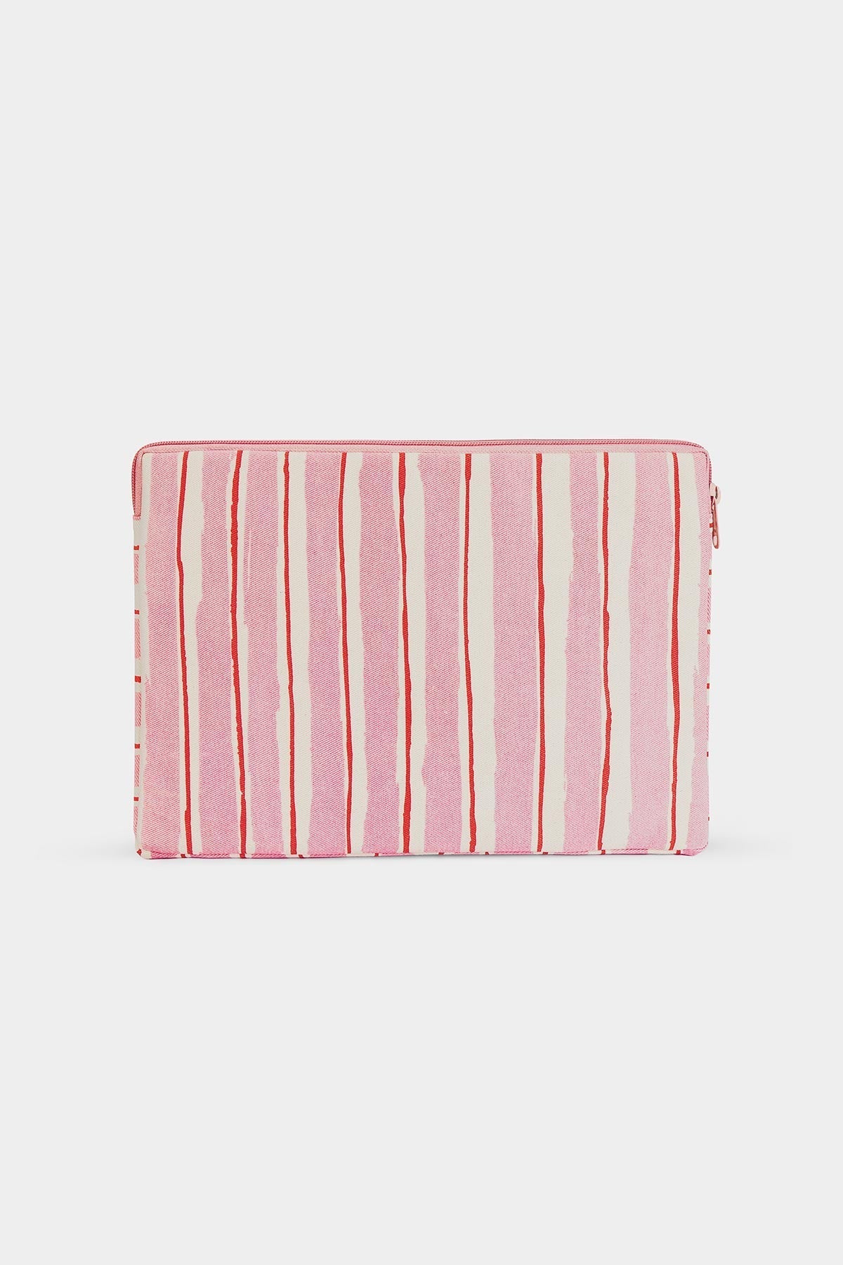 Housse d'ordinateur Ava Rayures Rouge et Rose