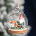Décoration à Suspendre Dôme en verre Gnome et Champignons | Design e regali originali