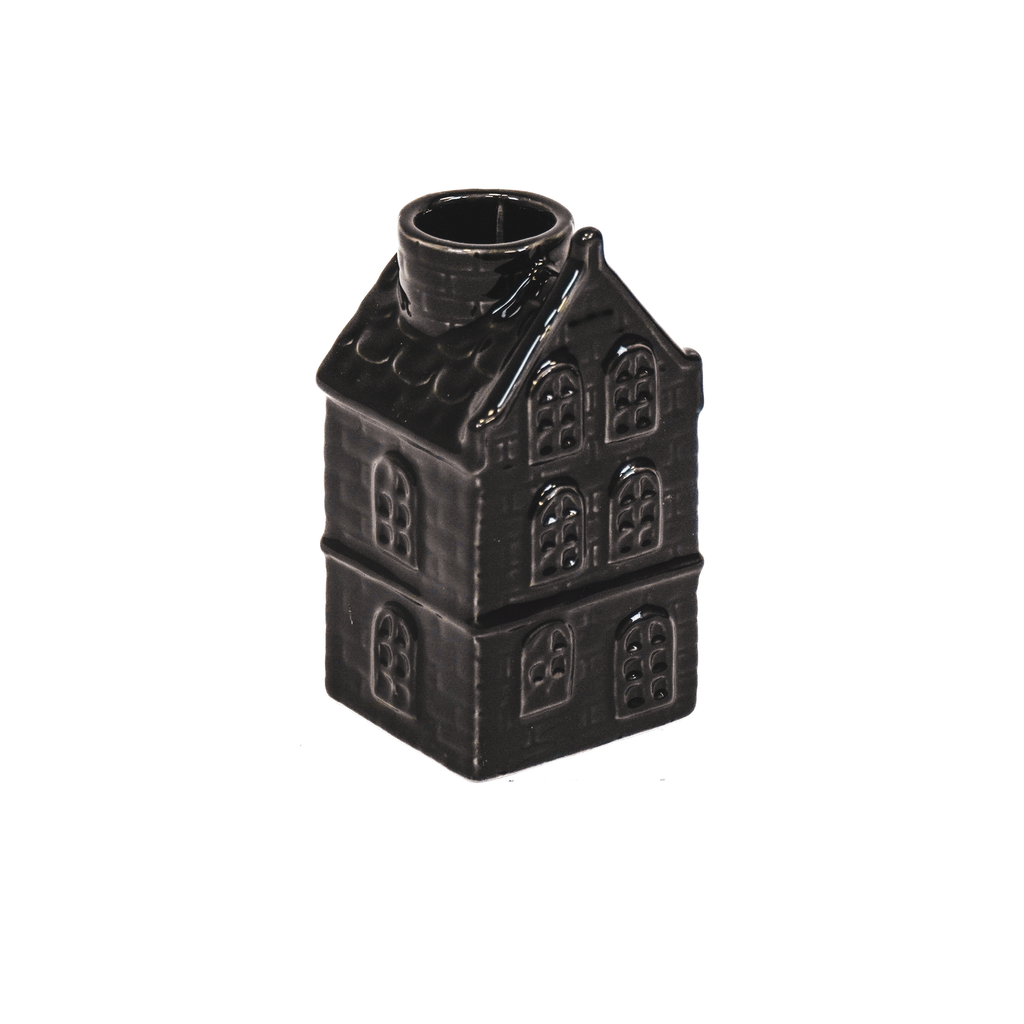 Bougeoir - Maison - Céramique - Noir - 6x5,5x11cm | Designproducten en originele cadeaus
