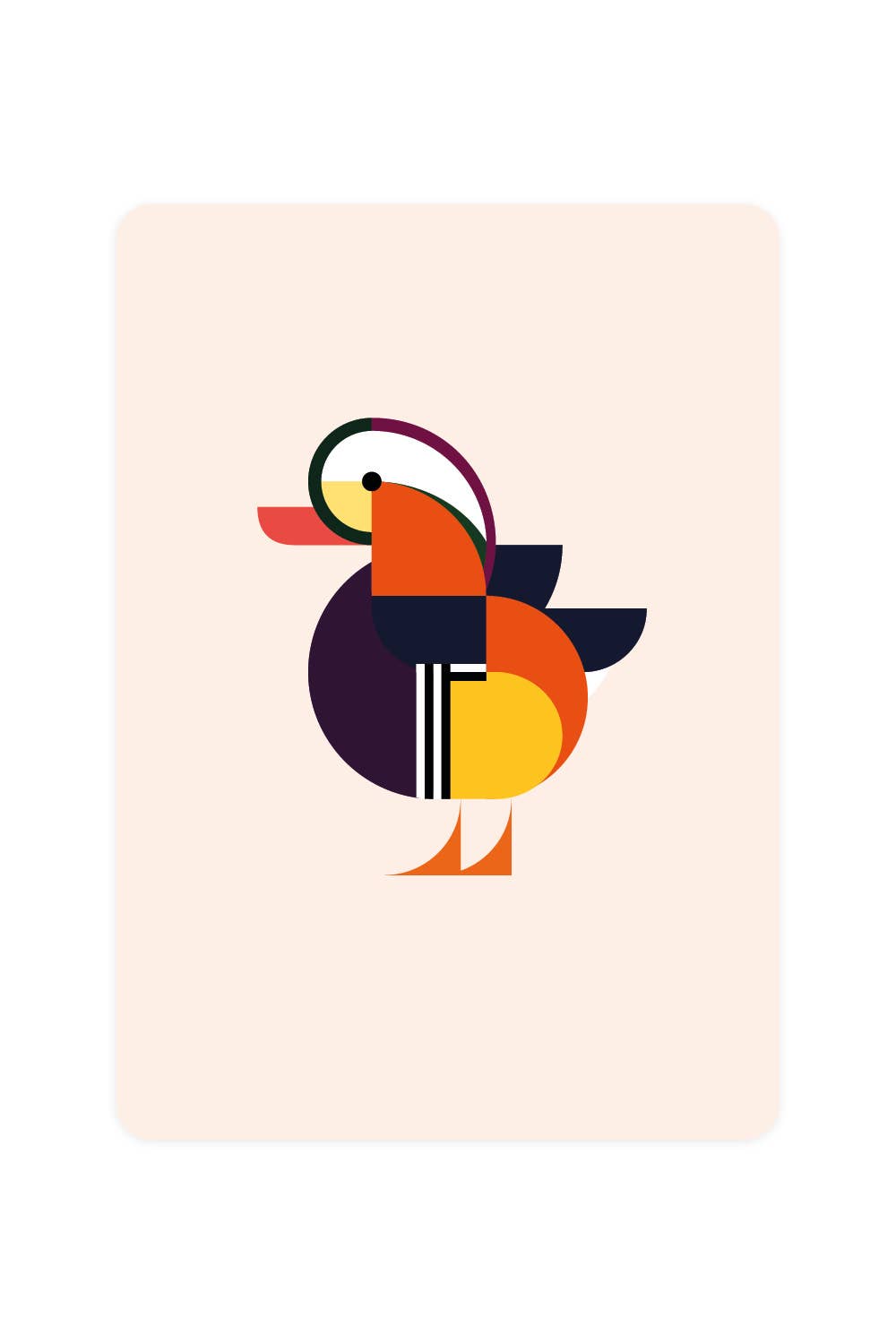 Carte postale avec canard mandarin | Designproducten en originele cadeaus