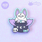 autocollant holographique chauve souris sorciere nikury 
