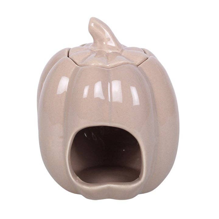 Large taupe pumpkin incense burner