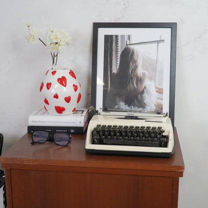 Vase à fleurs Cœurs - Blanc/Rouge