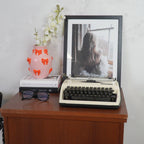 Vase - Flower Vase with Ribbons - Pink/Orange - 14x14x19cm