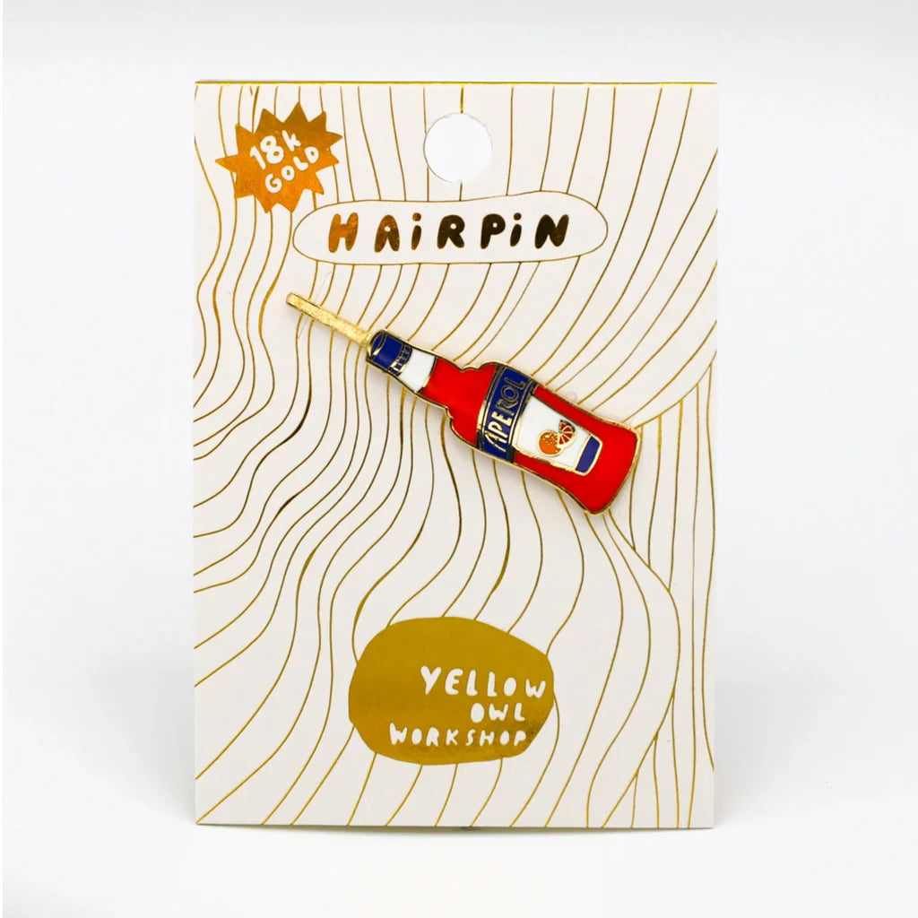 Oggetto regalo di design – epingle a cheveux bouteille aperol yellow owl workshop 