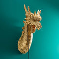 Wandleuchte „Drache“, goldfarben, 66 x 27 x 41 cm