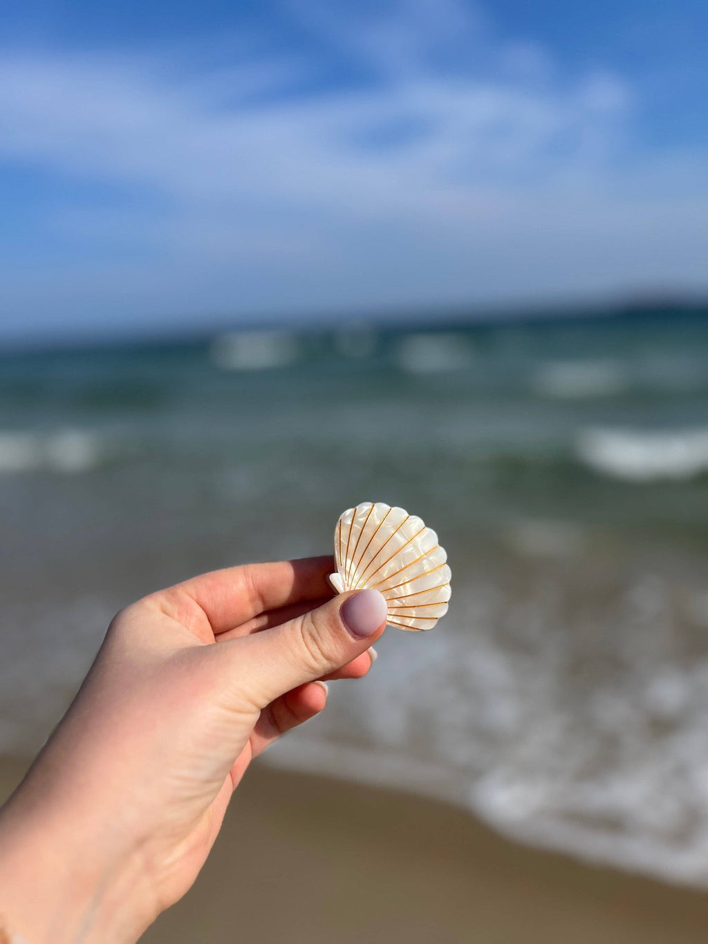 Pince à cheveux Coquillage rouge pailleté | Designproducten en originele cadeaus