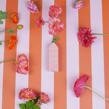 Flower vase - Home vase - Ceramic - Light pink - 5x4.5x14.5 cm