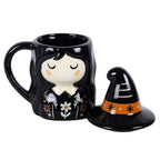 Mug à couvercle Sorcière folklorique effrayante d'Halloween