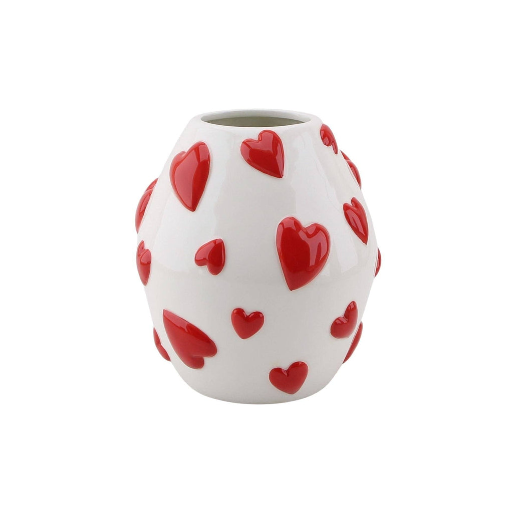 Vase à fleurs Cœurs - Blanc/Rouge