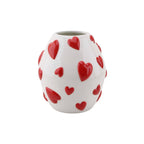 Vase à fleurs Cœurs - Blanc/Rouge