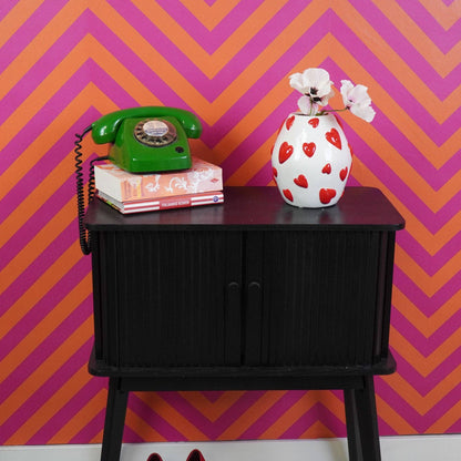 Vase à fleurs Cœurs - Blanc/Rouge