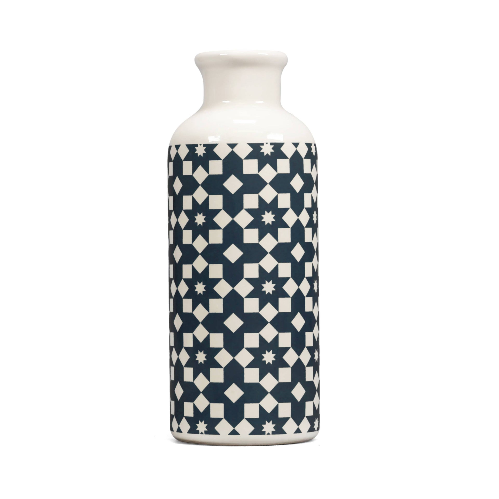 Vase en céramique, design, bleu foncé, gris