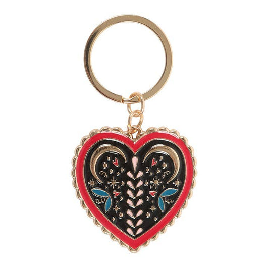 Folk Heart Keychain