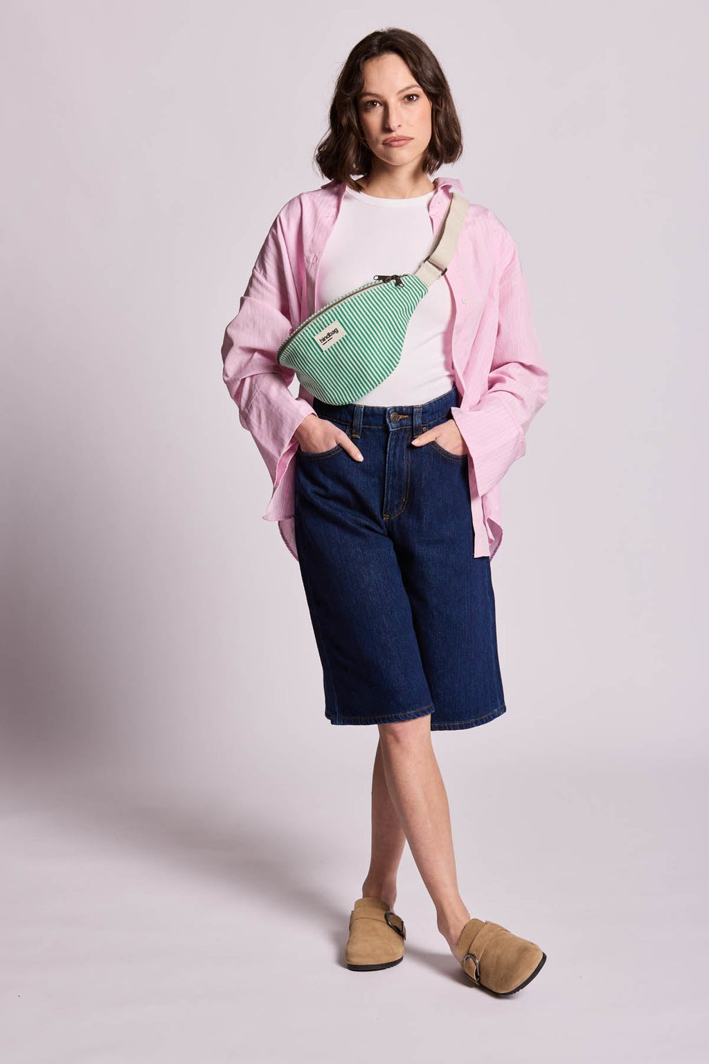 Sac banane Olivia Rayures vert