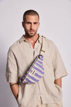 Sac banane Olivia Rayures vert et parme