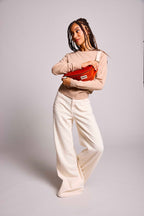 Sac banane Olivia Velours Brique