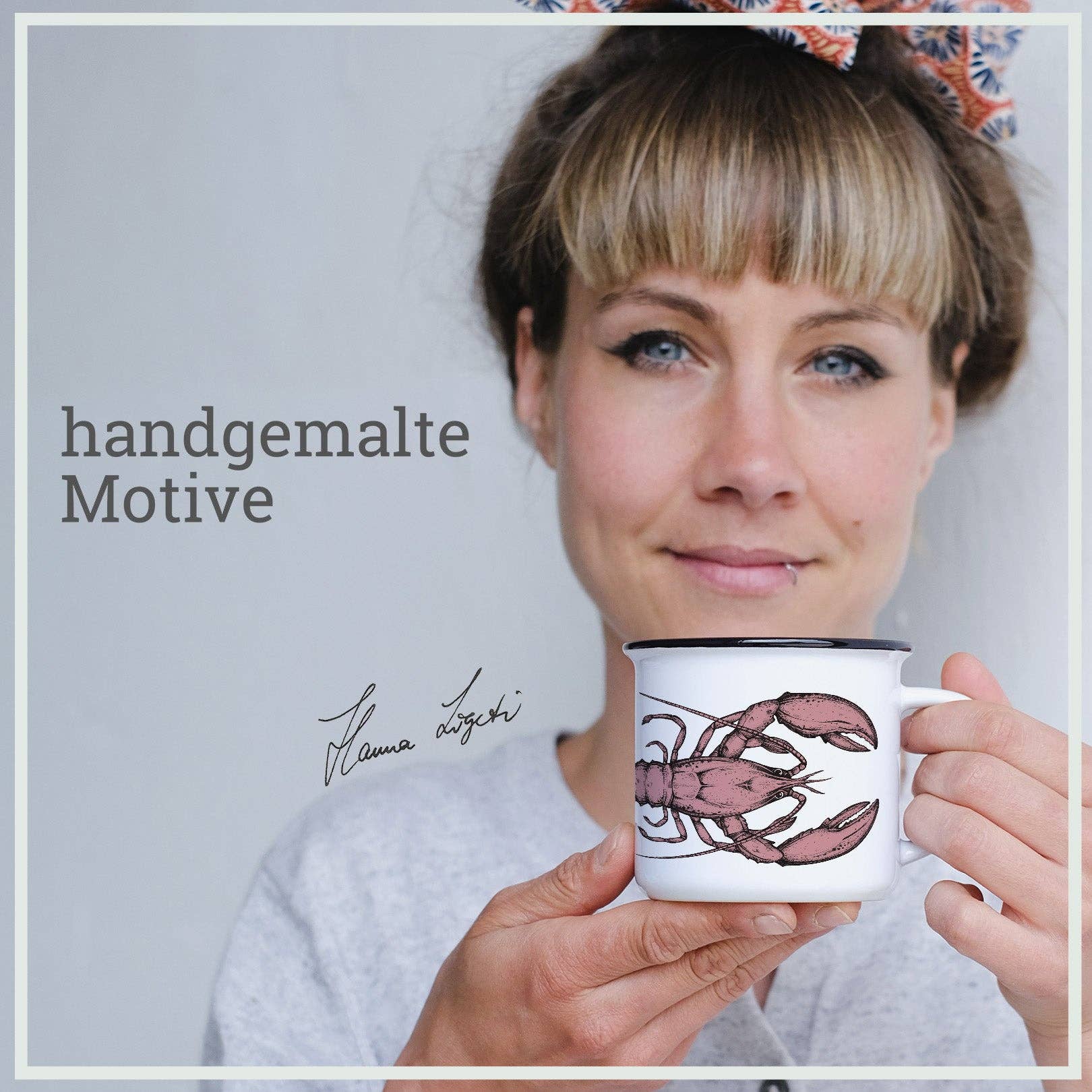 Tasse en céramique avec homard