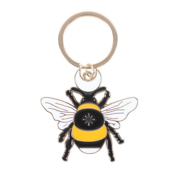 Forest Bee Enamel Keychain
