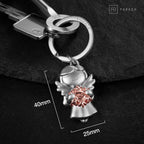 Porte-clés « étoile » en forme d'ange gardien - ange porte-bonheur avec flocon de neige - porte-bonheur en forme d'ange | Design e regali originali