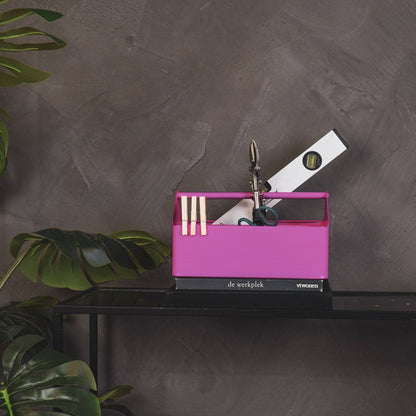 Boîte de rangement - Organisateur - Métal - Rose - 30x17x17cm