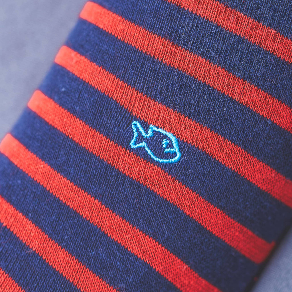 Chaussettes Rayures Bleu Marine/Rouge | Design e regali originali